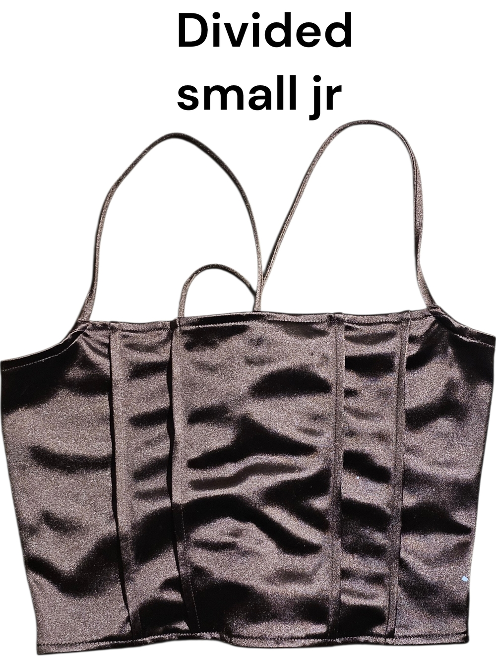 Divided Satin Crop Top in Dark Brown
